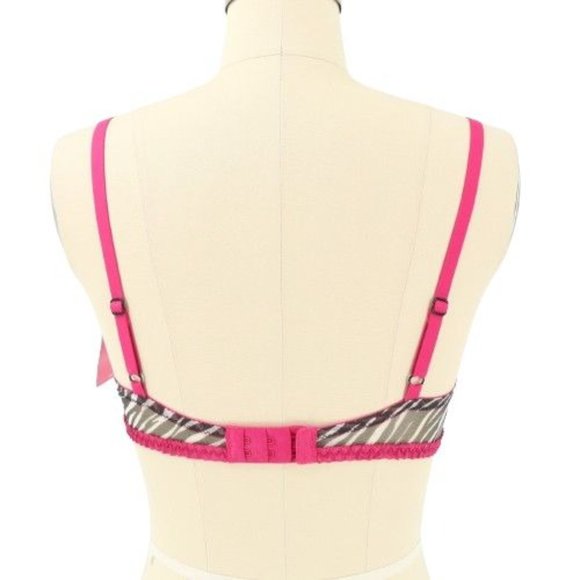 NWT Maidenform 8769 One Fabulous Fit Bra 34B Zebra Animal Print Black Mesh Demi - Picture 3 of 3